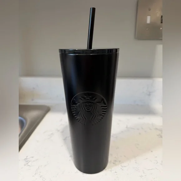 Starbucks Matte Black Tumbler with Straw - Picture 1 of 9